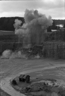 Blasting of a limestone bank, Mellikon quarry 1970
