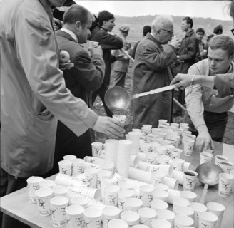 Drinks distribution; refreshments; rest; Easter March 1966