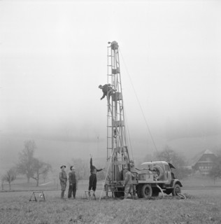 Nebikon, drilling, oil exploration, drilling rig; 1953