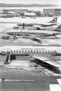 Zurich Kloten Airport in the snow, 1969