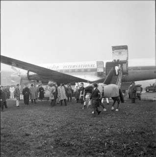 Tokyo Olympics 1964: Departure of the Swiss equestrian team, ZurichKloten Airport