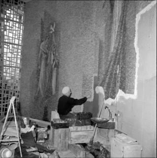St. Ursuline Monastery Sion: mosaic fresco by Bernard Viglino, 1960
