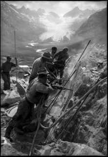 Blasting work on Oberaar building site 1950