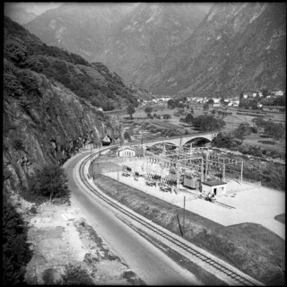 Calancasca power station, transformer station Roveredo 1951