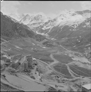 Dam construction, Moiry building site 1956