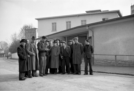 Workers of the rayon factory Feldmühle AG on strike, 1946