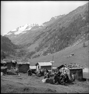 Farmers in the Turtmann Valley meet to donate cheese, 1940