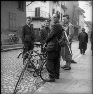 Men at the bicycle market, Zurich 1952