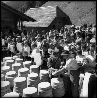Cheese sharing in the Justistal, 1964