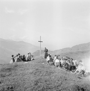 Alpine blessing in Obersaxen, circa 1950
