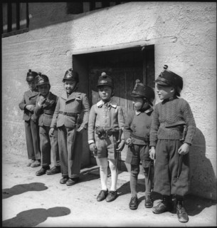 Cadets in the Valais village of Chermignon, 1942