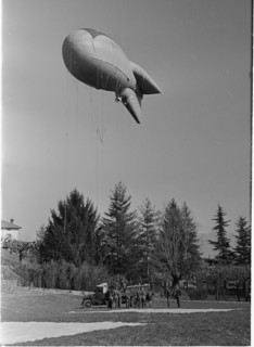 WW2: Border marking by tethered balloons near Chiasso, 1945