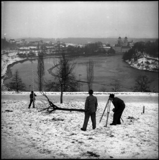 Rheinau power plant, first construction work in 1952