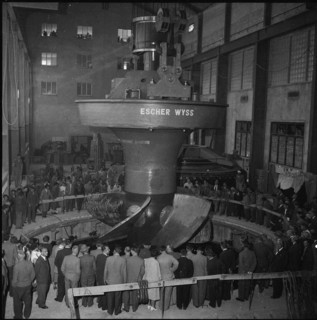 Rheinau power station, vane, Kaplan turbine 1956.