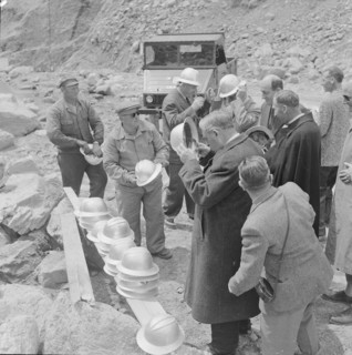 Power station construction, Press visiting Moiry 1956.