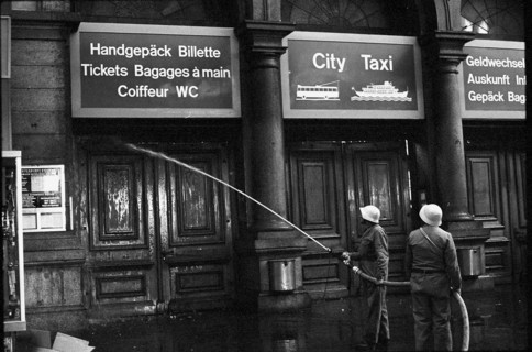 Fire at Lucerne main station 1971.