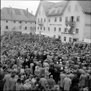Demonstration against an army-training ground for tanks, 1956.