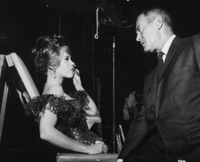 Jane Fonda, Henry Fonda on the set to the Musical Cat Ballou 1965.