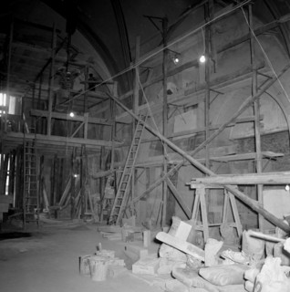 Geneva:  Auditoire de Calvin under renovation; 1953.