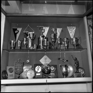 Soccer trophies in the Restaurant Schützenruh 1969.