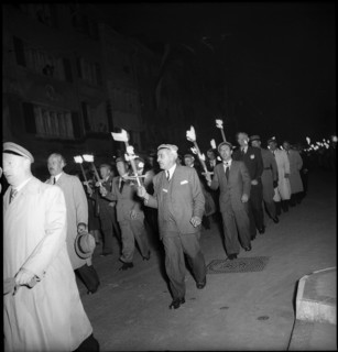 Torchlit parade of former students of Technikum Winterthur 1949.