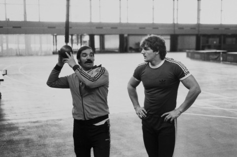 Coach Jean-Pierre Egger and Werner Guenthoer 1984.
