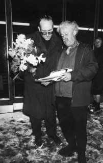Von Daeniken friends Marcel Hintermann, Zarli Carigiet at Erich von Däniken's extradition to