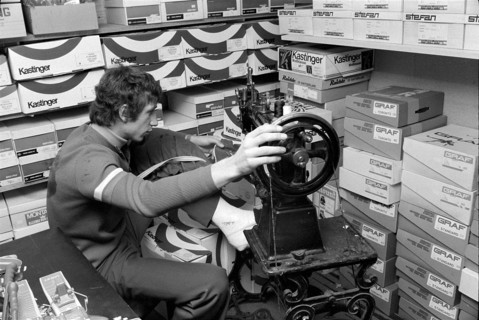 Walter Steiner sewing, Wildhaus 1974.