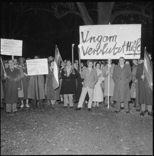 Demonstration against USSR in Hungary, Zurich 1956.