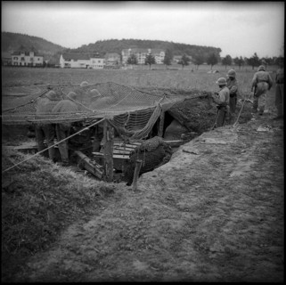 Camouflaged anti aircraft defence fort, Switzerland 1940.