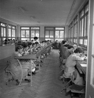 Vollèges VS; Ebauches SA, watchmaking industry workers;  1953.