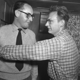 Prof. A. Bögli and Hölloch grottos explorers saved after 10 days, 1952.