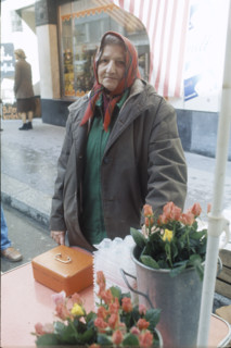 Market, woman, with, roses, in, Solothurn, 1978., (Photo, by:, RDB/Dukas/Universal, Images, Group,