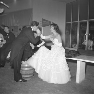 Cople at ball, official opening of airport Zurich-Kloten 1953.