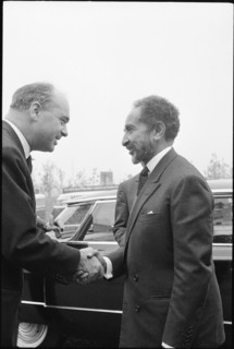 Director Ruckstuhl Emperor Haile Selassie at the Expo in Lausanne, 1964.