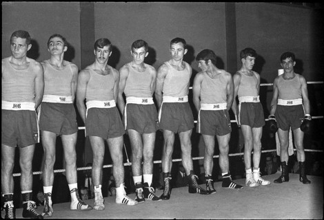 International match Switzerland - USA 1966: The Swiss team.