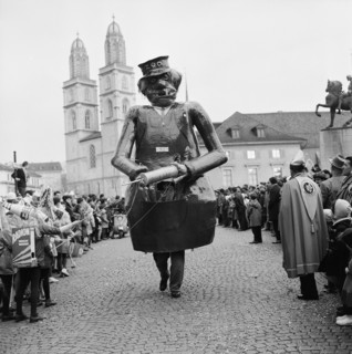 Carnival parade in Zurich, 1960.