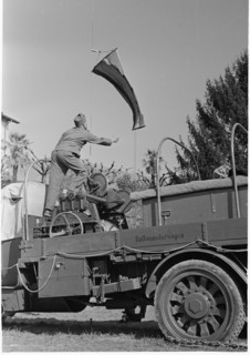 WW 2: marking the border with captive balloon near Chiasso, 1945.