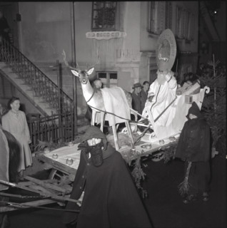 Santa Claus on a sledge in Arth in 1950.
