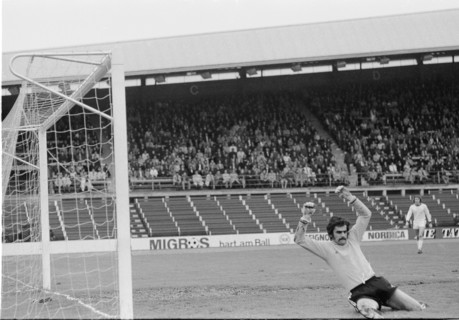 NLA 1973/74: FC St. Gallen - FC Zurich; Keeper Schuepp.
