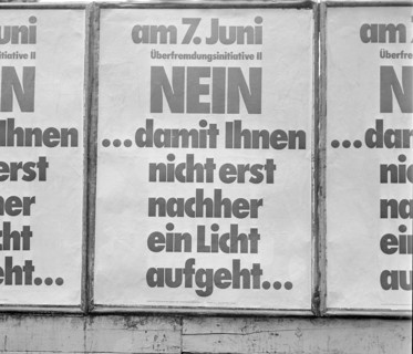 Vote campaign on Initiative against foreign infiltration 1970.