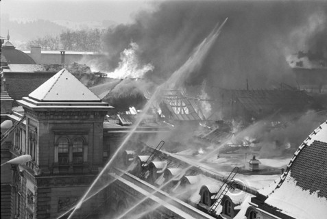 Fire at Lucerne main station 1971.