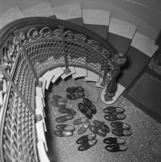 Shoes in a yoga school in Zurich, 1953.
