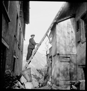 Farmer on Ladder, Eischoll, 1945.