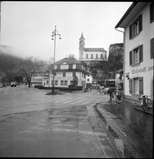 Vilage center with church Aarburg 1960.