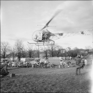 Helicopter at exhibition noise abatement, Zurich 1960.
