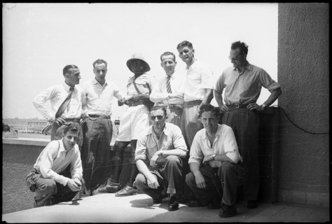 Football WC Brazil 1950: swiss national team, stopover in Dakar, Senegal.