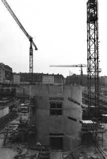 1976, Paris, Rive droite, Les Halles, construction site.