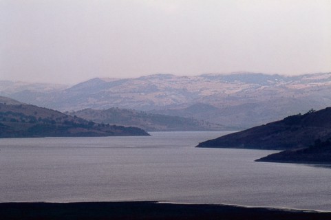 Nature, Italy, region of Puglia 1975 Lago di Occhito (Occhito lake).