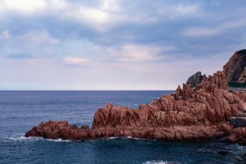 Nature, Italy, region of Sardegna 1975 Rocce Rosse di Arbatax (Red Rocks of Arbatax ).